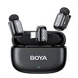 Microfone Lapela Boya Mini-14 USB-C Sem Fio Preto- Áudio Profissional Gravações E Lives- Compativel Dispositivos USB-C- Discreto E Portátil- Ideal Para Profissionais E Criadores De Conteúdo