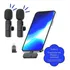 Microfone Lapela Celular Duplo Profissional Samsung iPhone Cor Duplo Usb Tipo C / Lightning