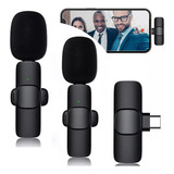 Microfone Lapela Duplo Sem Fio 2 Em 1 Plug And Play Tipo C P