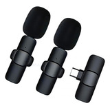 Microfone Lapela Sem Fio Duplo P Celular Lighting Ou Tipo C Cor Duplo typo c