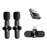 Microfone Lapela Sem Fio Duplo P Celular Usb Tipo C Usb A