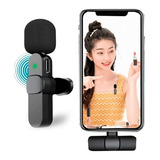 Microfone Lapela Sem Fio Tipo C Celular Recarregável Type C Cor Preto Import K9
