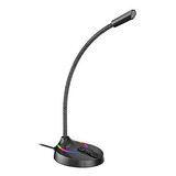 Microfone Mesa Gamer Profissional Lehmox Usb Led Rgb Jogos
