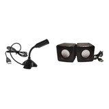 Microfone Mesa Usb Flexível Com Caixa De Som P Pc Vídeoaula