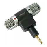 Microfone Mini P/celular Gravação Live Entrevista Entrada P2 Cor Preto E Prata