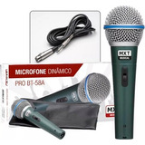 Microfone Mxt Bt 58a Dinâmico Cardioide