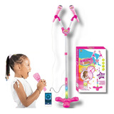Microfone P Criança Infantil C Pedestal Mp3 Menina Criança