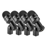 Microfone Para Bateria Kadosh K-8 Slim Com 8 Peças E Maleta Cor Preto