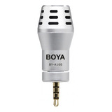 Microfone Para iPhone iPad iPod Touch Boya A100 3 5 Mm Cor Cinza