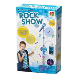 Microfone Pedestal Infantil Menino Rock Show Mp3 Luz E Som