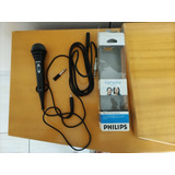 Microfone Philips C Cabo E Pinos P10 E P2 Md110 Mostruàrio
