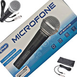 Microfone Profissional Com Fio 5 Metros Bag Suporte Xlr Cor Preto