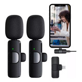 Microfone Profissional De Lapela Sem Fio Android Cor Preto