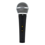 Microfone Profissional Dinâmico Pz M 58 Cabo 3 Metros Cor Preto