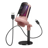 Microfone Profissional Gamer Rgb Condensador Live