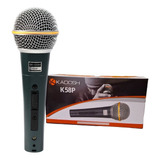 Microfone Profissional Mão Dinâmico Cardioide K58p