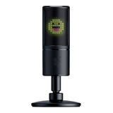 Microfone Razer Seiren Emote Condensador Hipercardióide Cor Preto