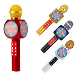Microfone S fio Bluetooth Karaokê Speaker Led Muda Voz