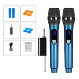 Microfone S Fio Duplo Profissional Digital Uhf Recarregável