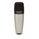 Microfone Samson C01 Condensador Hipercardióide Cor Prateado preto