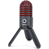 Microfone Samson Meteor Mic Condensador Cardioide Cor Titânio Preto Vermelho