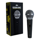 Microfone Santo Angelo Sas 58c Dinâmico Cardioide Cor Preto prateado