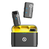 Microfone Sem Fio De Lapela Dupla Hollyland Lark M1 Preto