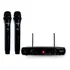 Microfone Sem Fio Devox Dx-158 Vhf Duplo 2 Canais Top Cor Preto