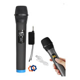 Microfone Sem Fio Dinâmico Led Recarregável Usb Conexão Auto