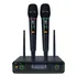 Microfone Sem Fio Duplo De Mão Uhf 200 Canais Kadosh K-422m Cor Preto