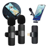 Microfone Sem Fio Duplo Lapela iPhone Android Sem Ruido Som
