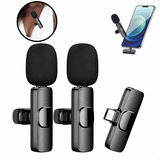 Microfone Sem Fio Duplo Lapela Profissional Android iPhone Cor Tipo c