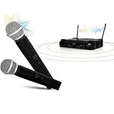 Microfone Sem Fio Duplo Profissional Pgx-58 Dinâmico Omnidirecional Vhf Com Bateria Qualidade Premium