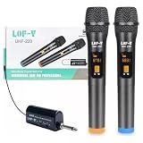 Microfone Sem Fio Duplo Profissional Shows Karaokê Uhf220