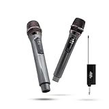 Microfone Sem Fio Duplo UHF- Microfone Karaoke- Microfone Dinamico- Microfone De Mão Profissional Para Festas- Eventos- Aulas- Palestras- Lgreja- Desempenho- Entretenimento Familiar- MAC002