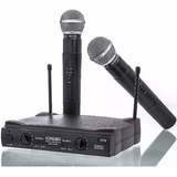 Microfone Sem Fio Duplo Uhf Wireless Le 906 Lelong Cor Preto