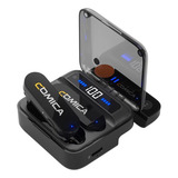 Microfone Sem Fio Duplo2 4g iPhone Ios Profissional Cor Preto Comica Vimeo S Mi