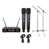 Microfone Sem Fio Kadosh K402m Duplo Mão Pedestais