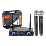 Microfone Sem Fio Karsect Krd200dm Duplo Mão