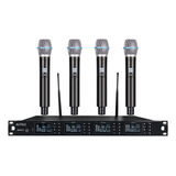 Microfone Sem Fio Profissional 4 Canais Uhf Amw Au3000 case