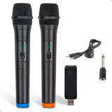 Microfone Sem Fio Profissional Duplo Karaoke Igreja Show Pc