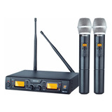 Microfone Sem Fio Staner Srw48d Duplo Mão Uhf