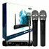 Microfone Sem Fio Vokal Vws20 Duplo Vhf Cor Preto