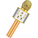 Microfone Sem Fio Youtuber Bluetooth Infantil Reporter Cor Rosa dourado
