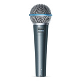 Microfone Shure Beta Beta 58a Dinâmico Supercardióide Cor Azul prateado