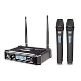 MICROFONE UHF 600 DUPLO DE MÃO MULTIFREQUÊNCIA SEM FIO SAUHF600PRO TELEFUNKEN