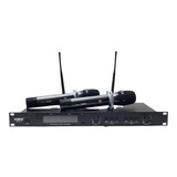 Microfone Uhf Digital Multifrequencia Duplo Uhf Le 913 Cor Preto