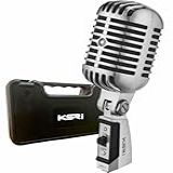 Microfone Vintage Retro Ksr Pro KV1 Em Aço Escovado P Vocal