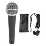 Microfone Vocal Cabo De Tração Com Fio Grade De Malha De A