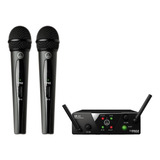 Microfones Akg Wms40 Mini Dual Vocal Set Dinâmico Cardioide Cor Preto